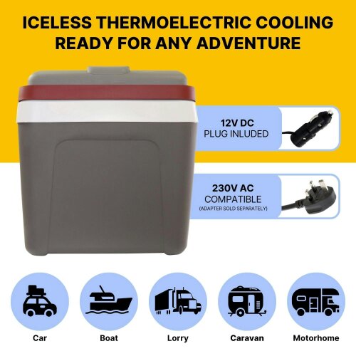 Koolatron 24L Electric Cool Box Warmer Mini Car Fridge Portable Iceless Cooler for Travel Camping