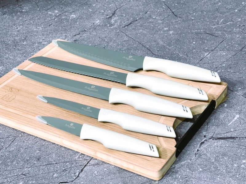 The complete Berlinger Haus Stylish 6-Piece Knife Set with Bamboo Board - your kitchen's new centerpiece.