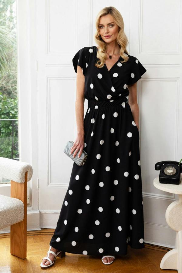 HotSquash Chiffon Mock-Wrap Maxi Dress