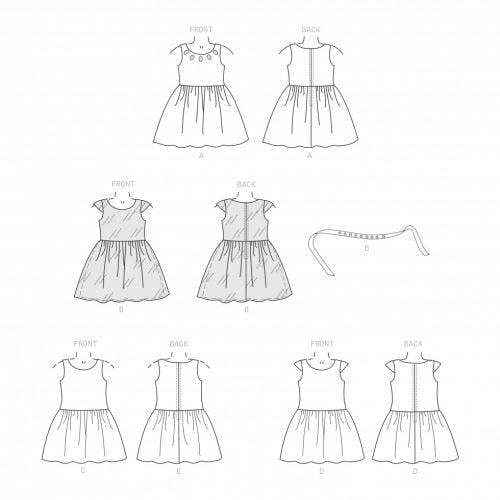Simplicity Sewing Pattern 9320, Dresses for Kids, CDD (2-3-4-5) - Easy