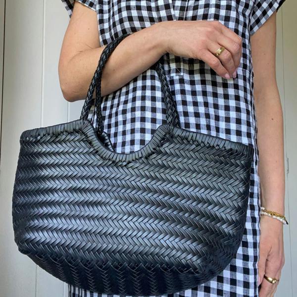 Woven Leather Basket