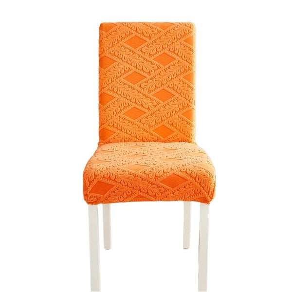 Anyseat Orange Knitted Veins Elastic Chair Cover for Dining Room