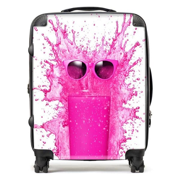 Warren Reed Pink Splashart Glass Suitcase