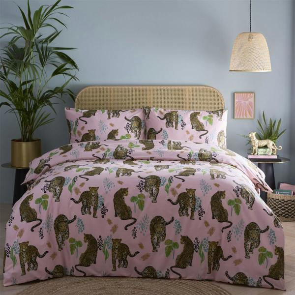 Night Jaguar Pink Duvet Cover Set
