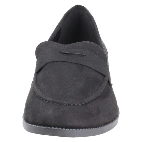 Spot On Ladies Spot On Flat Loafer Saddle Trim Wide Fit Shoes F80561