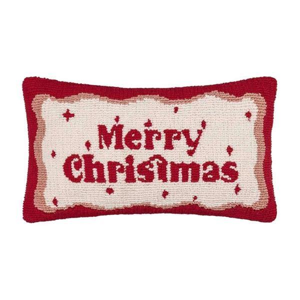Furn Merry Christmas Tufted Candy Cushion Cover - Red/White - 