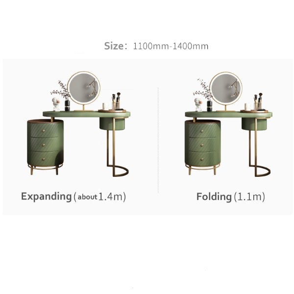 Tandy Dressing Table, Green/ White/ Black And Gold-Rit Concept-Rit Concept