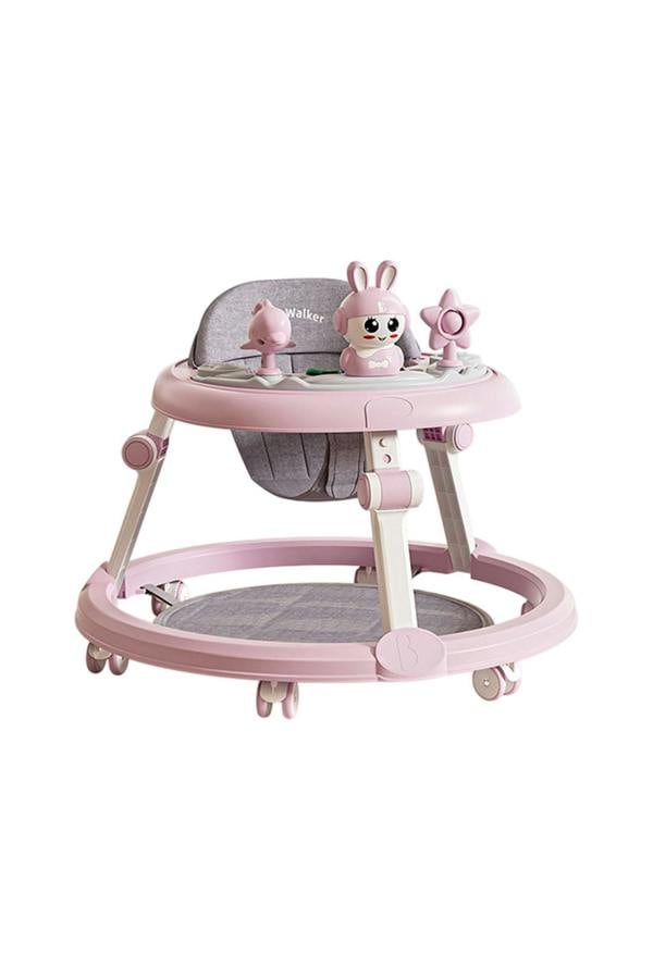 Living and Home Anti-Rollover Foldable Baby Walker with Music Toy Tray