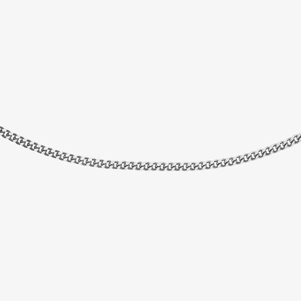 T. H. Baker 9ct White Gold Diamond-Cut Curb Chain 5.13.0023