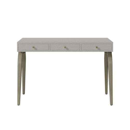 Wyld Haus Palermo White Textured and Oak Three Drawer Desk 3 Drawers