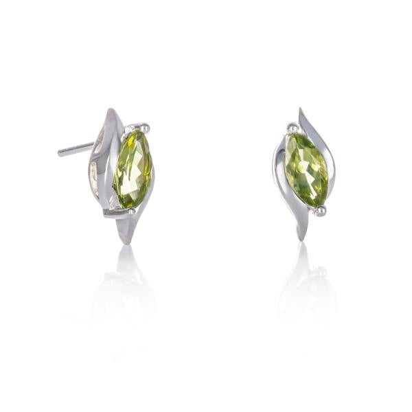 namana 925 Sterling Silver Peridot Marquise Stud Earrings