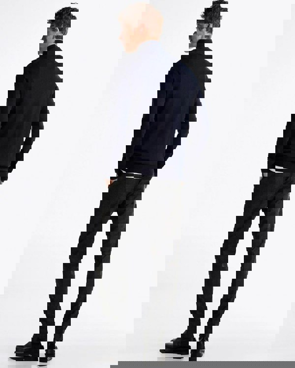 Tommy Hilfiger Organic Cotton Cashmere Mens Zip-Mock Sweater - Desert Sky - CHO - Designer Mens Sweatshirts