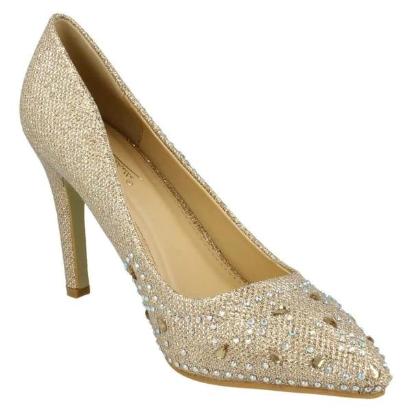 Anne Michelle Ladies Anne Michelle Diamante Detail Court Shoes