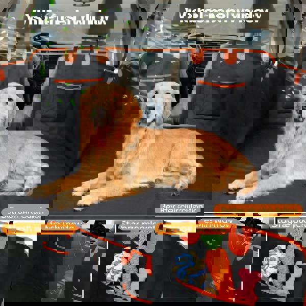 Skylos Dog Car Seat Cover Convertible Pet Back Seat Hammock Protector Waterproof