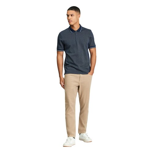 Ben Sherman Mens Jacquard Polo Shirt - Dark Navy