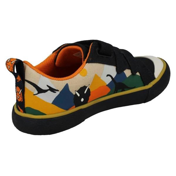 Clarks Childrens Clarks Animal Detailed Hook & Loop Canvas Shoes Foxing Play