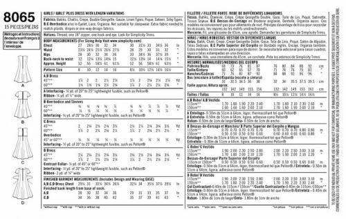 Simplicity Sewing Pattern 8065, Dresses for Kids, Teenagers, AA (8-10-12-14-16) - Easy