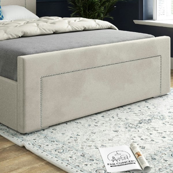 Casa Magna Lucca Upholstered Soft Velvet Bed Frame - Cream
