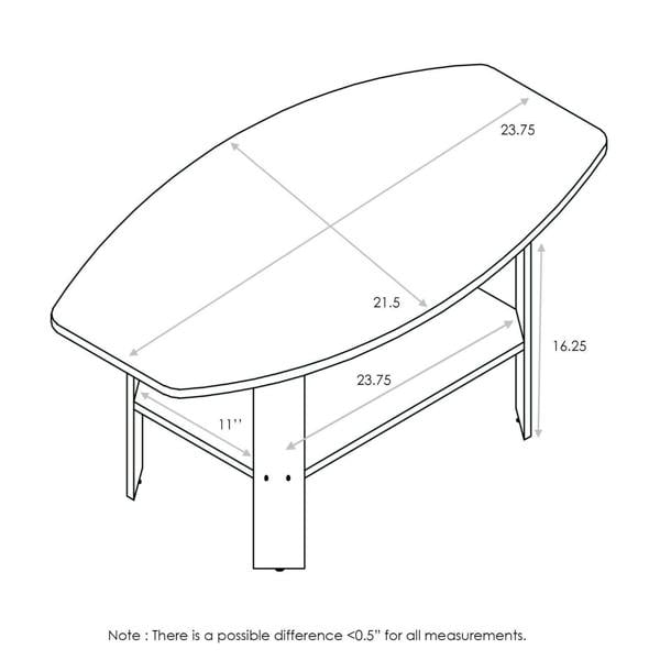 WALPLUS Simple Design Coffee Table, Dark Walnut Modern Easy-Assembly Design For Living Room (Walnut)