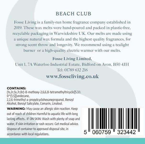 Fosse Living Beach Club Wax Melts - 16 Pack