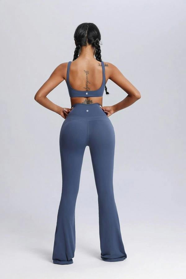 Anniou Crossover Flared Yoga Leggings