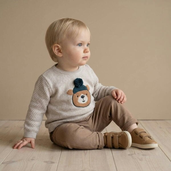 Mini Cuddles Bear Sweater (Cream)