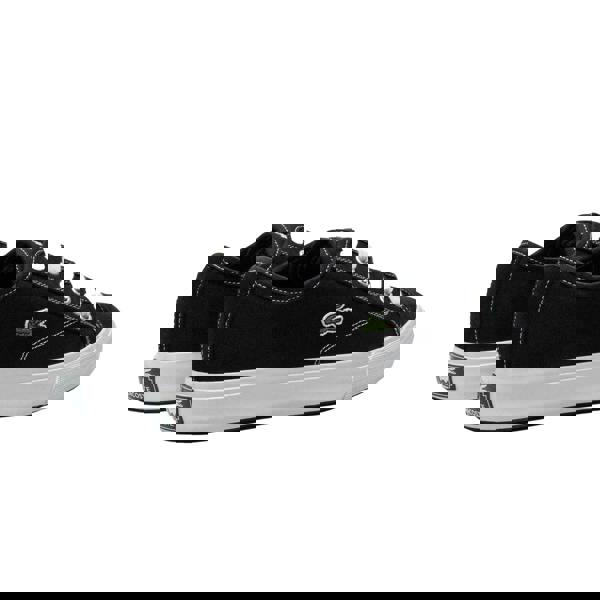 Lacoste Mens Backcourt Canvas Low Trainers - Black - 