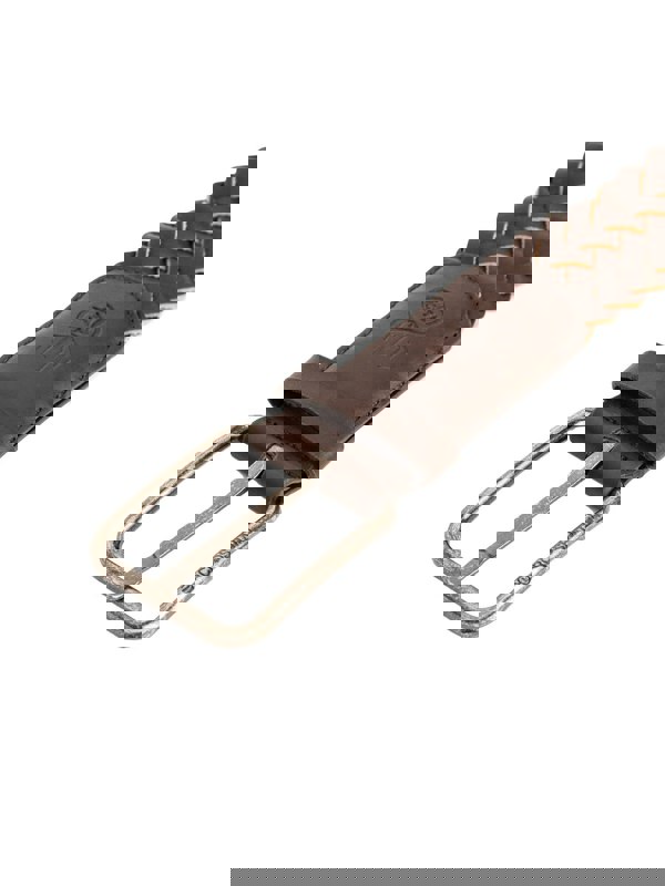 Crosshatch Pretzel Woven Belt Brown