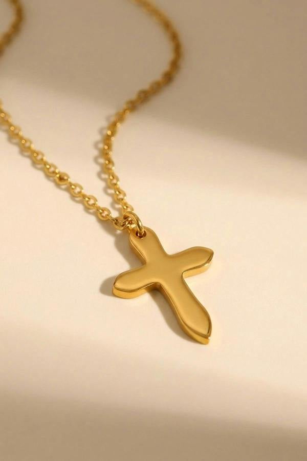 ARIIRA Letitia Gold Tone Cross Pendant Necklace