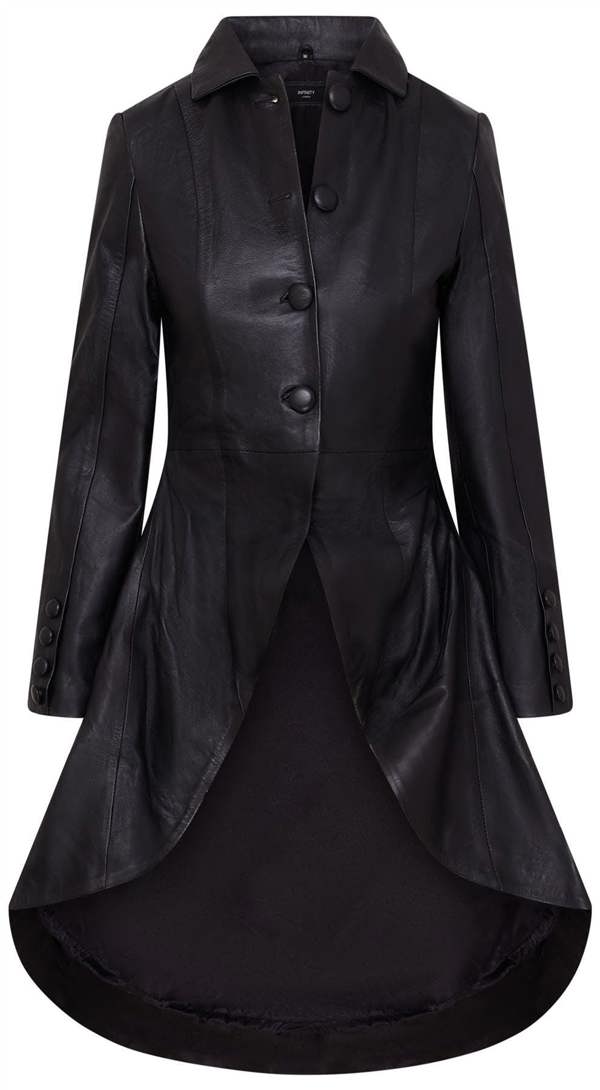 Infinity Leather Womens Gothic Full Length Victorian Leather Coat - Vantaa