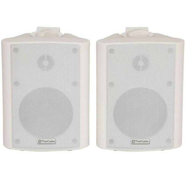 2x White Bluetooth Wall Speaker System 110W Bar Restaurant Wireless Amp HiFi Kit