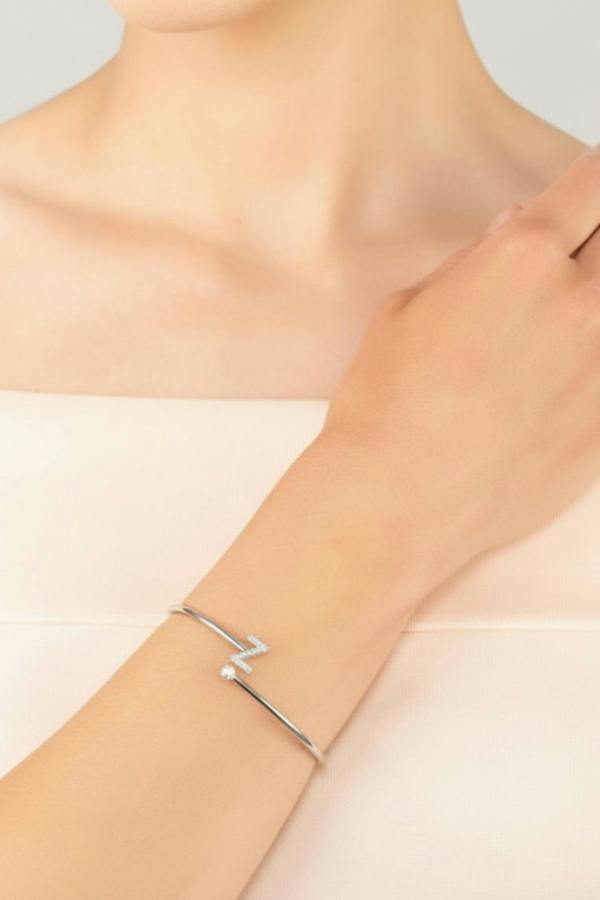 The bracelet worn by a model.