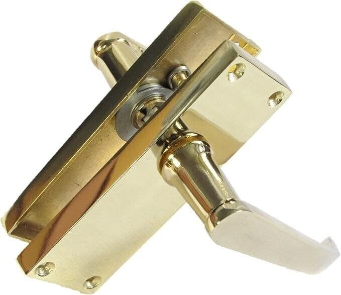 EDH Door Hardware Interior Door Handles Victorian Straight Lever Latch Brass Finish + Tubular Latch, 6 Pairs