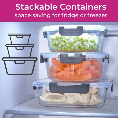 Neo 10 Glass Containers & 10 Lids Food Storage Set - 10 Piece