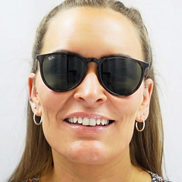 Ray-Ban Sunglasses Erika 4171 601/55 Black & Gunmetal Blue Mirror