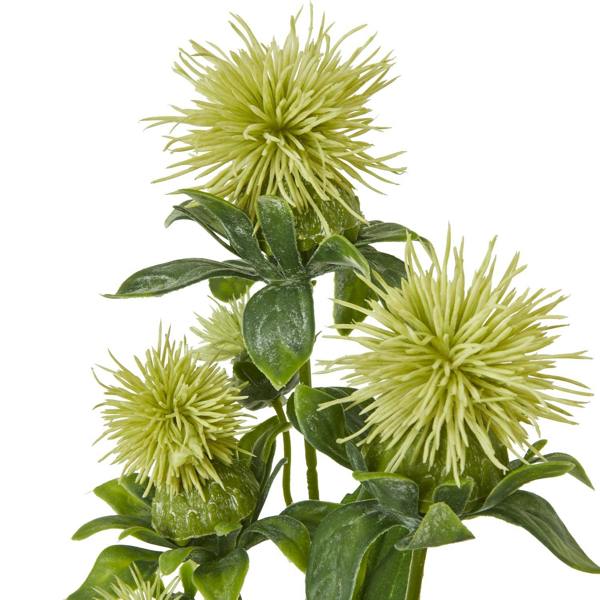 Wyld Haus Set of 3 Artificial Flowers Green Safflower Sprays