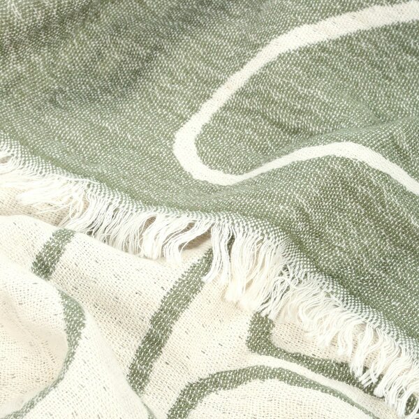 Cotton and Olive Contour Soft Cotton Jacquard Throw