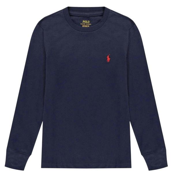 Ralph Lauren Boys Polo Cotton Long-Sleeved T-Shirt - Navy - 