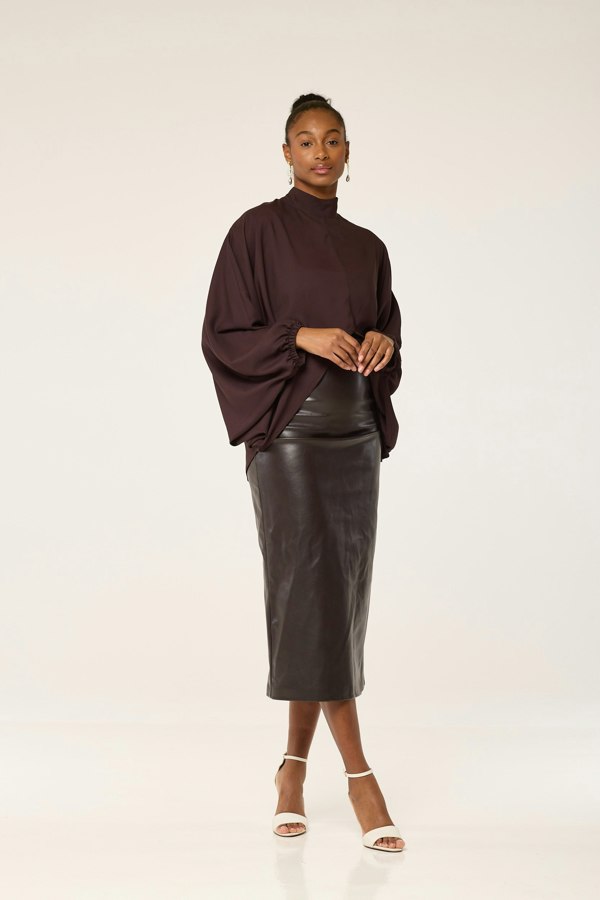 Lioness by TF The Brown Satin Tunic