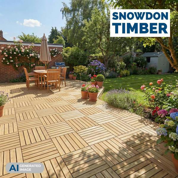 Snowdon Timber Treated Deck Tile (T) 35mm (W) 400mm (L) 400mm