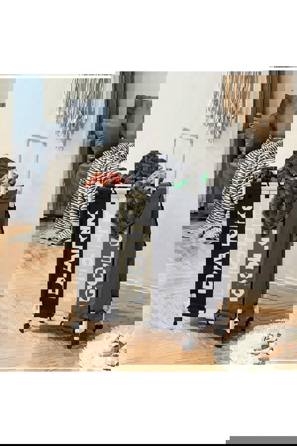 Living and Home 110L 3-Section Laundry Basket with Lid and Wheels