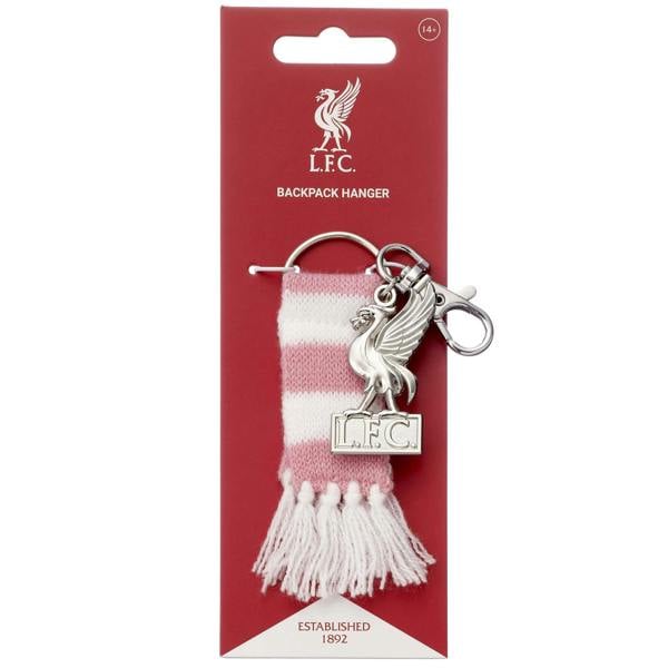 The Carat Shop Liverpool Football Club Pink Stripe Scarf & Liverbird Backpack Hanger