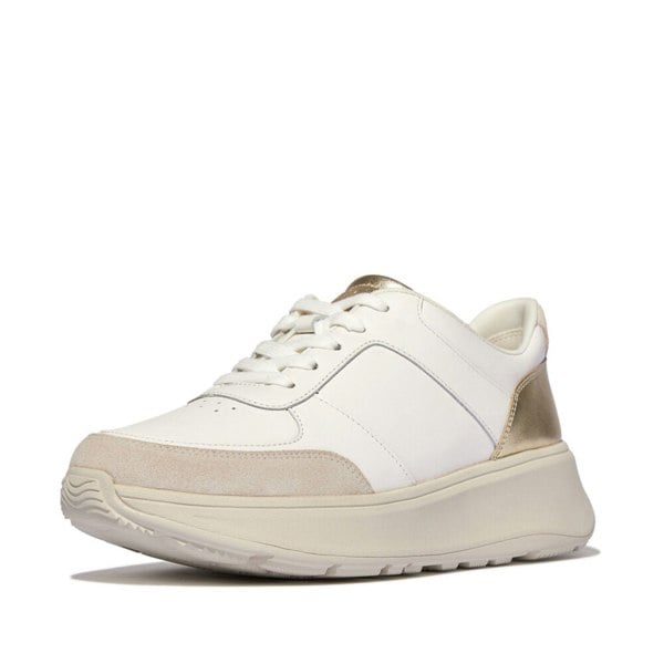 FitFlop F-MODE LEATHER Womens Trainers Urban White/Platino