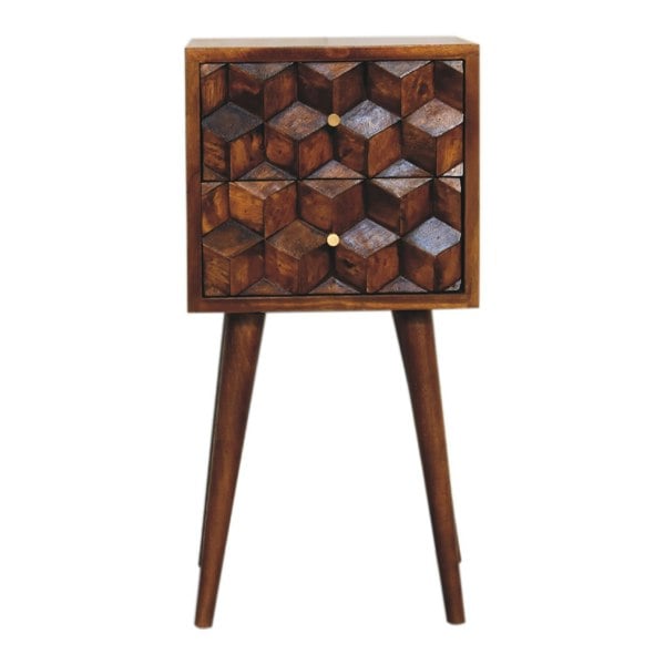 Artisan Furniture Mini Chestnut Cube 2 Drawer Bedside