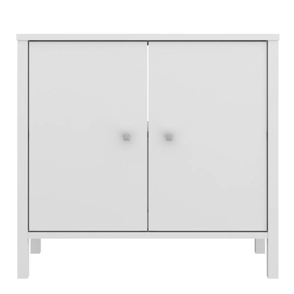 Furniture To Go Ipsarion Under Sink Bathroom Storage Unit with 2 Doors & Silver Handles in White