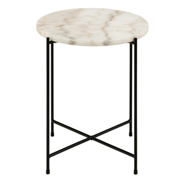 Wyld Haus Verona Round White Marble Stone Side Table