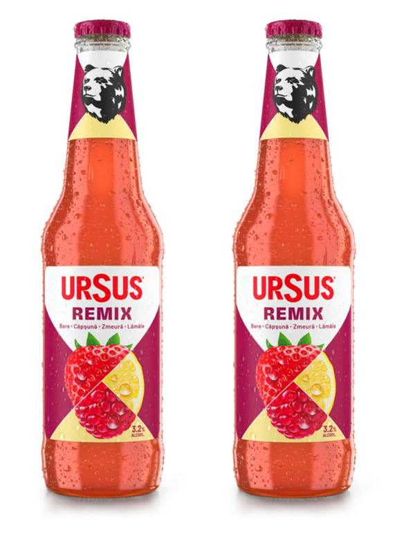 Ursus Remix (Strawberry, Raspberry, Lemon) Low Alcohol Beer 3.2% ABV 2x330ml