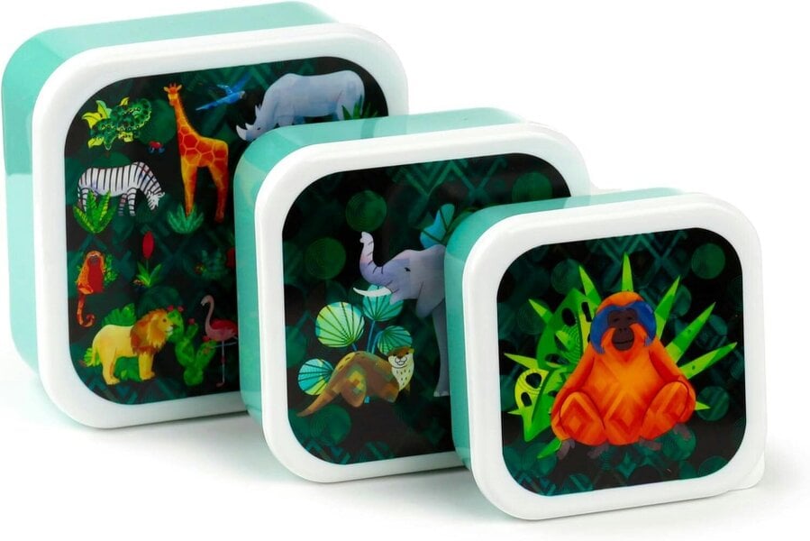 Puckator Animal Kingdom Lunch Boxes Set of 3 M/L/XL