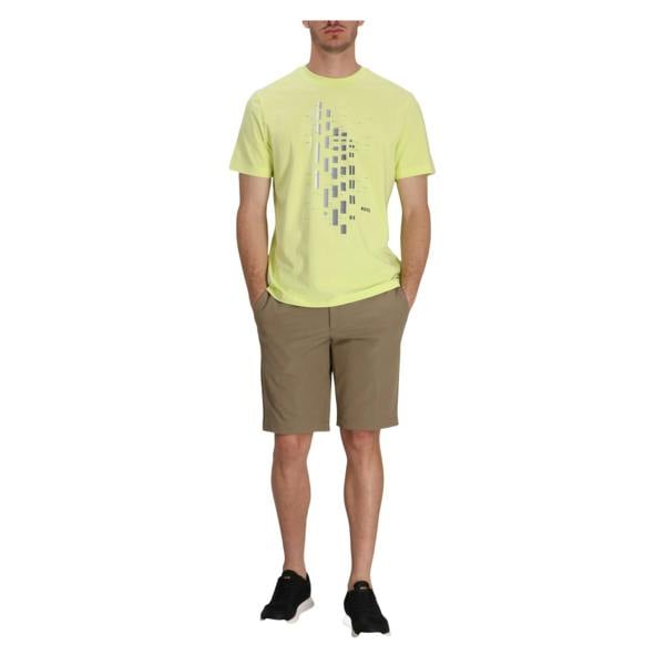 Boss Mens Geometric Stretch Regular T-Shirt - Green - 