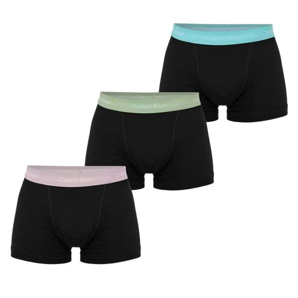 Calvin Klein Mens Boxer Shorts (Pack of 3) - Pink/Green/Blue - 